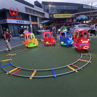 Train électrique certifié sécurité avec rails pour enfants, idéal pour centres commerciaux intérieurs, fonctionnement stable, design de dessin animé, jouet à enfourcher amusant