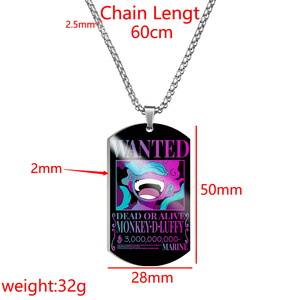 Nuovo Luffy Sun <span class=keywords><strong>dio</strong></span> Nika 3 miliardi di ricercati e ricompensati per ordinare la stampa a colori collana con ciondolo Anime in acciaio inossidabile - Product Image 6