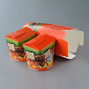 Contenedor de comida desechable personalizable, caja de fideos de papel de fondo redondo chino para Doner <span class=keywords><strong>Kebab</strong></span> para llevar para bocadillos y regalos - Product Image 3