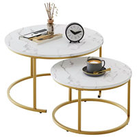 Ensemble de table basse et table à thé vintage pour salon, style rustique, marbre, bois massif, moderne, intérieur