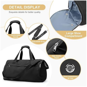 Bolsa de Viaje Impermeable para Fin de Semana, Bolsa de Gimnasio, Bolsa de Lona para Llevar como Equipaje, <span class=keywords><strong>con</strong></span> Compartimento para Zapatos - Product Image 4