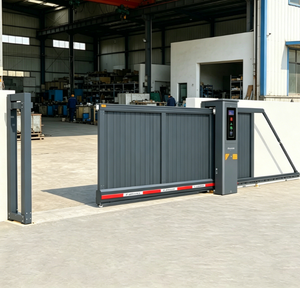 Porte coulissante automatique Zhanjiang, porte de sécurité d'entrée, porte cantilever en alliage d'aluminium pour usine, entreprise, école - Product Image 1