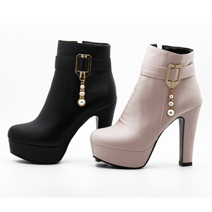 Offre Spéciale mode automne hiver <span class=keywords><strong>pas</strong></span> cher bottes chunky talon bottines <span class=keywords><strong>femme</strong></span> - Product Image 1