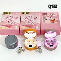 Écouteurs sans fil TWS Q132 à clip d'oreille, type-C, pour gaming et musique, avec miroir de maquillage et écran LED, pour le sport