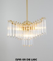Nouveau lustre moderne de luxe en cristal, luminaire suspendu LED pour la maison et l'hôtel