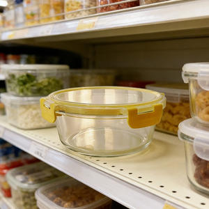 Recipiente Redondo Clásico de Vidrio con Diseño Hermético Apto para Microondas para Almacenar Pasta, Macarrones, Libre de BPA y Apilable - Product Image 2