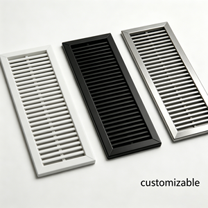 Grille d'aération rectangulaire moderne en PP blanc/noir pour plafond/mur, personnalisable, pour CVC, bureau/hôtel, JRUID-LINE, résistante aux hautes températures - Product Image 2
