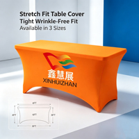Nappe publicitaire ajustée pour stand d'exposition commerciale, avec logo couleur et sublimation par transfert thermique