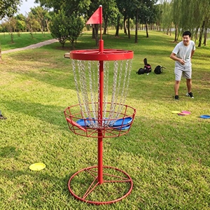 Cestino per <span class=keywords><strong>Golf</strong></span> Robusto Rosso con Telaio in Acciaio Rinforzato, Diametro 64cm, Ausilio Portatile per l'Allenamento - Product Image 2