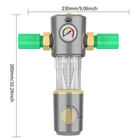 Filtre à eau manuel pré-filtrant en laiton pour usage domestique, 40 microns, 6000 L/H, maille en acier inoxydable 316, boîtier en plastique aérospatial 40-60m, garantie 3 ans