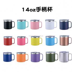 Gobelet isotherme de voyage en acier inoxydable à double paroi de 12 oz, personnalisé, écologique, avec poignée, isolation 24 heures, vente en gros - Product Image 4