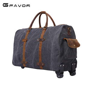 High Quality Portable Canvas Luggage <strong>Travel</strong> Bags Duffle Bags Weekender Outdoor Trolley <strong>Holdall</strong> Bags <strong>with</strong> <strong>Wheel</strong> - Product Image 5