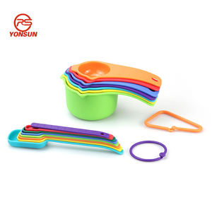 Cucharas medidoras de plástico de colores, juego de utensilios para hornear, repostería, cocina <span class=keywords><strong>en</strong></span> polvo, con nivelador, 15 Uds. - Product Image 2