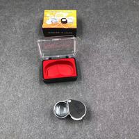 High-quality 30x Folding Metal Diamond Jewelry Identification Glass Lens Magnifying Glass