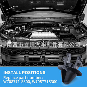 Clips de Montaje para Deflector de Aire del Radiador Shuangxuan W708771-S300 para Ford Expedition, Serie F, Lincoln Mark LT - Product Image 1