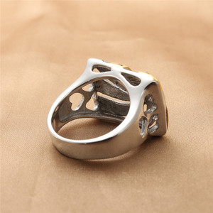 European American Style <b>Titanium</b> Steel Rotating Hollow <b>Ring</b> Geometric Retro Punk Two Tone Unisex Jewelry Gift 290115 - Product Image 3