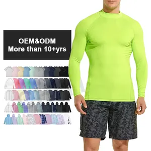 Design Your Own Long Sleeves Rash Vest Wholesale Surfing Suit Sublimated Rash Guard Swim Set Custom Manufacturer Shirts For Men