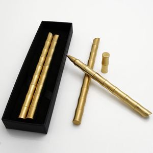 0.5Mm Pure Brass Ball Retro Handmade Japan Style <b>Refillable</b> Gel <b>Pen</b> - Product Image 1