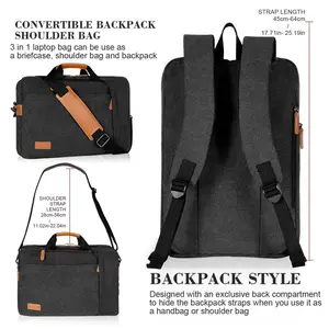 Customize Waterproof Canvas Computer Shoulder Bag Men's Laptop Messenger Bag For Business Travel