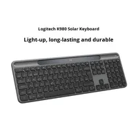 Logitech SIGNATURE SLIM SOLAR+K980 Solar Wireless Office Keyboard Bluetooth Keyboard untuk Laptop Mobile Mac Tablet IPad-Ukuran Penuh