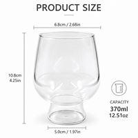 Gobelet à pied en verre borosilicate transparent de 12 oz avec logo personnalisé pour jus, cocktails, café glacé – Idéal pour restaurants, bars et usage domestique