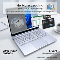 Ordinateur portable de 14,1 pouces avec processeur AMD Ryzen 5 6600H, résolution 2240 x 1440, Windows 11, adapté aux professionnels et aux étudiants