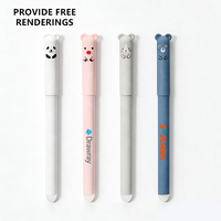 Stylo neutre thermosensible effaçable facilement, motif dessin animé, vente chaude pour le commerce extérieur, spécial, sans inscription, petit ours, en plastique effaçable