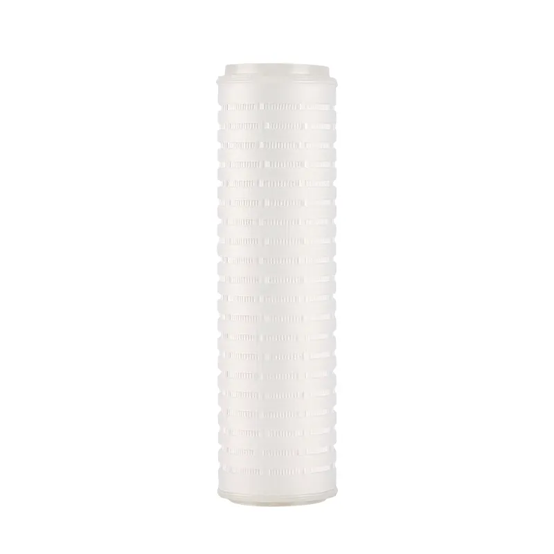 0.2 Micron 10 Inch Spear Asymmetric Industrial PP Pleated Cartridge Micro Filter For Beverage Bottled Water Final Filtration