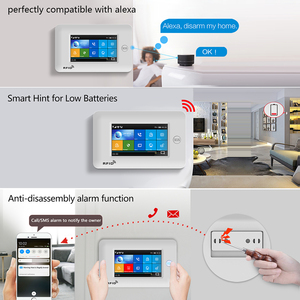 PG-106 Sistema di <span class=keywords><strong>Allarme</strong></span> Antifurto Wireless WIFI GSM <span class=keywords><strong>con</strong></span> Schermo Touch, Sistema di Sicurezza Domestica Intelligente Fai-da-Te <span class=keywords><strong>con</strong></span> Telecamera TUYA Smart Life - Product Image 5