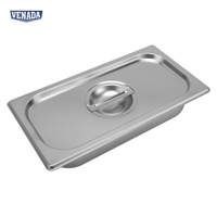 Plats Gastronorm Venada en Acier Inoxydable Personnalisables GN 1/4, Multi-Tailles, Grande Capacité, Fournitures Européennes pour Buffets