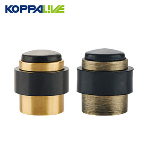 KOPPALIVE Butoir de porte <span class=keywords><strong>cylindrique</strong></span> noir mat en bronze doré avec butoir de porte en laiton moderne en <span class=keywords><strong>caoutchouc</strong></span> Butoirs de porte à montage au sol - Product Image 1
