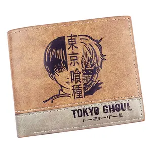 Cartera Bifold Corta <span class=keywords><strong>de</strong></span> Cuero PU para Hombre, Diseño <span class=keywords><strong>de</strong></span> Anime Japonés Luffy <span class=keywords><strong>de</strong></span> One Piece y Attack on Titan, Color Caqui con Espacio para Fotos y Monedero - Product Image 1