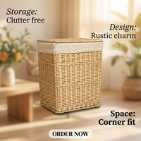 Panier à linge pliable multifonction en osier Haosen et organisateur de rangement pour salle de bain et jouets