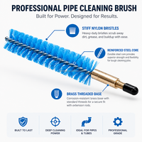 Brosse de nettoyage professionnelle YIHONG en nylon bleu en spirale pour tuyaux de condenseur, brosse à tubes torsadée, vente en gros directe d'usine