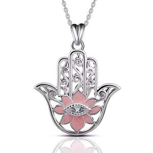 Gioielli portafortuna 925 <span class=keywords><strong>collana</strong></span> pendente Hamsa in argento Sterling <span class=keywords><strong>Fatima</strong></span> - Product Image 2