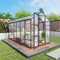 Kit de serre écologique à structure en aluminium et couverture en polycarbonate, facilement assemblable pour usage en jardin, résistant aux intempéries