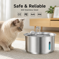 Tempat Minum Kucing Otomatis Sensor Pintar Stainless Steel Bebas BPA Dispenser Air Hewan Peliharaan dengan Timer untuk Kucing dan Anjing di Dalam Ruangan OEM ODM Semua