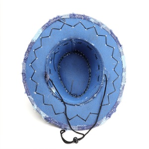Sombrero de Vaquero MSMC a Cuadros, Ajustable, Unisex, Protección Solar para Exteriores, Estilo Occidental, Moda Primavera-Verano - Product Image 4