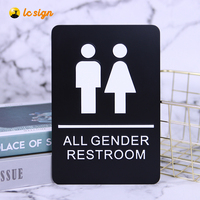 Plaque de porte de toilettes intérieure en plastique noir sur mesure pour tous les genres