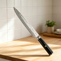 Ensemble de couteaux de chef en acier damas fini au laser de haute qualité, 5 pièces, manches en micarta, design ambidextre