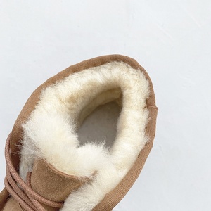 Inoe-bottes d'hiver en cuir de mouton pour homme, chaussures de neige classiques et chaudes, en peau de mouton et fourrure de mi-mollet, doublées d'herbes, collection - Product Image 3