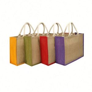Promotional Personalized <b>Gifts</b> Portable Popular Jute Tote Bag Natural Burlap Handbag - Product Image 1