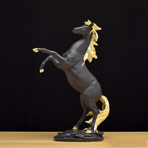 Adornos de Resina de <span class=keywords><strong>Caballo</strong></span> Árabe, Estilo Art Deco, Patrón Escénico, Decoraciones para Sala de Estar, Recuerdos Vintage Dorados - Product Image 2