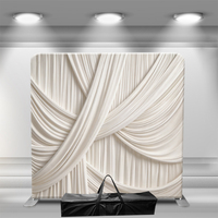 Support de toile de fond portable pour photomaton, cadre en tube d'aluminium, tissu tendu à sublimation par transfert thermique, vente directe usine