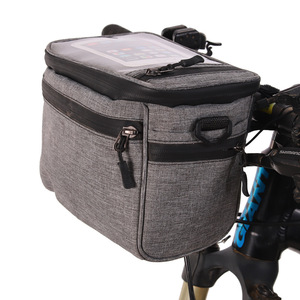 Sac de guidon de vélo géant gris imperméable avec poche pour téléphone, pour le rangement du potenceau de vélo de montagne, capacité de 1L - Product Image 3