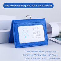 Dompet Kartu Lipat PU Magnetik Anti RFID 5 Slot, Tempat Kartu Kredit, Dapat Disesuaikan Logo dan Warna