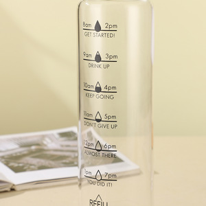 High Borosilicate Glass Water <b>Bottle</b> With Graduated Markings Large Capacity Student Sports Drinkware Eco Friendly Gift Cup - Product Image 3