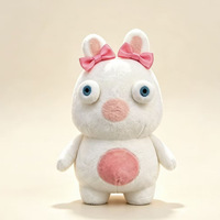Peluche Lapin Drôle et Original, Mignonne, à Dents de Lapin Abstraites, Super Douce, Lavée, Style Anime, Cadeau d'Anniversaire pour Filles