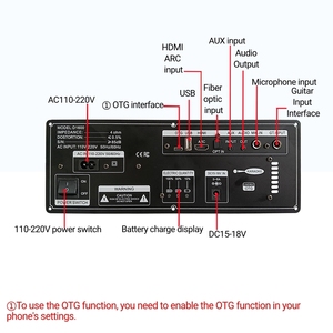Placa Amplificadora <span class=keywords><strong>de</strong></span> Potencia para Altavoz Portátil, Karaoke al Aire Libre, Maleta <span class=keywords><strong>con</strong></span> Asa, <span class=keywords><strong>Bluetooth</strong></span> 12V 220V, Efecto <span class=keywords><strong>de</strong></span> <span class=keywords><strong>Sonido</strong></span> DSP - Product Image 2