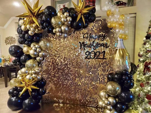 Portable Lightweight Sparkling <strong>Sequin</strong> PVC Backdrop Indoor Outdoor Use Shimmer <strong>Wall</strong> <strong>Panel</strong> Square - Product Image 2